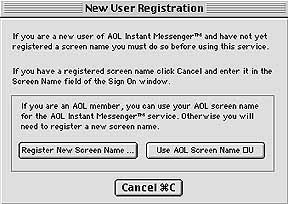 New User Registration Window