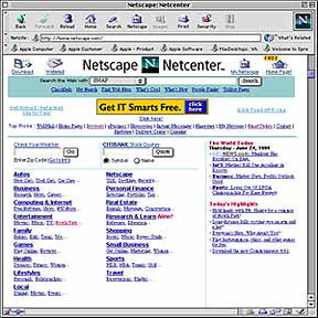 Netscape Home Page Window